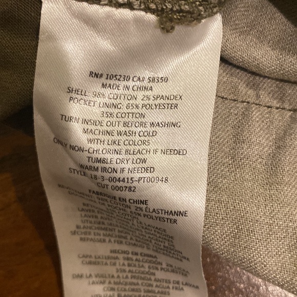 Current/Elliot Olive Green Straight Leg Pants Women's Size 28 - Picture 8 of 14